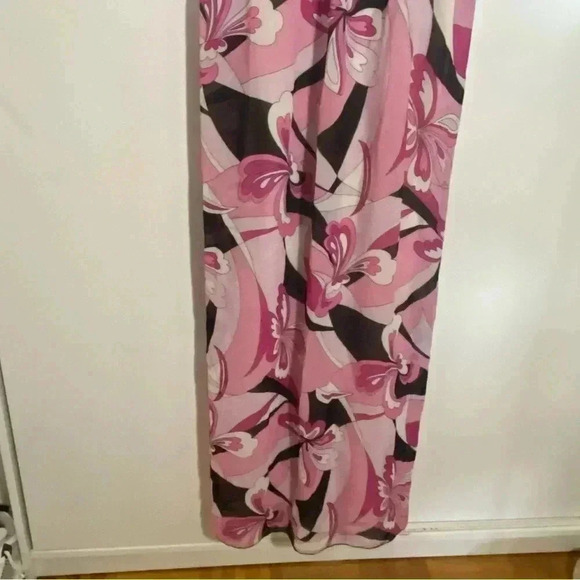 🎈La belle women pink and black babydoll psychedelic  floral bohemian maxi dress - Picture 4 of 9